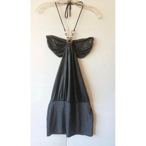 NEW Fashion Nova Symphony Cutout Bodycon halter dress with necklace black,sz S